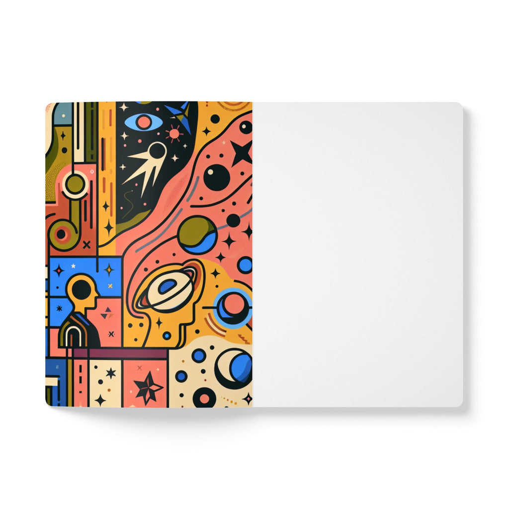 Space Art Pattern Print | Lined, Soft Cover Notebook