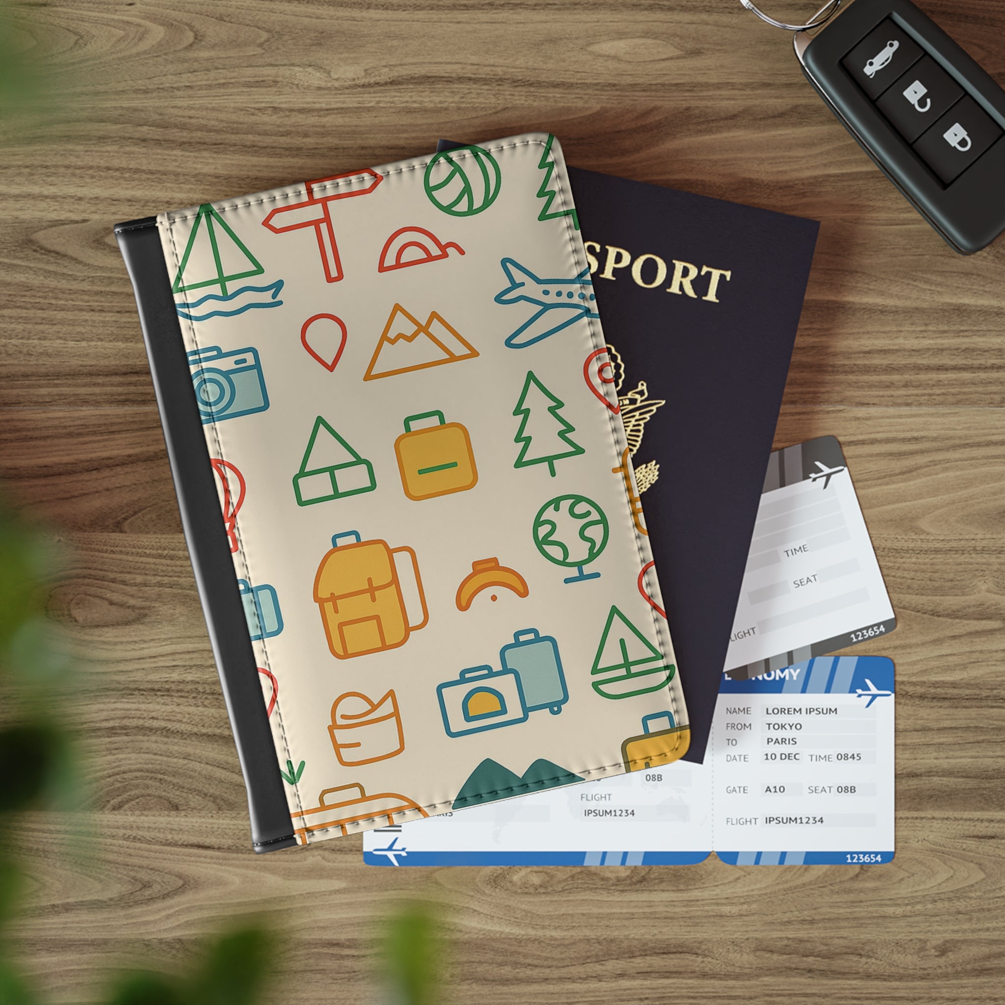 Retro Icons RFID Blocking Passport Wallet