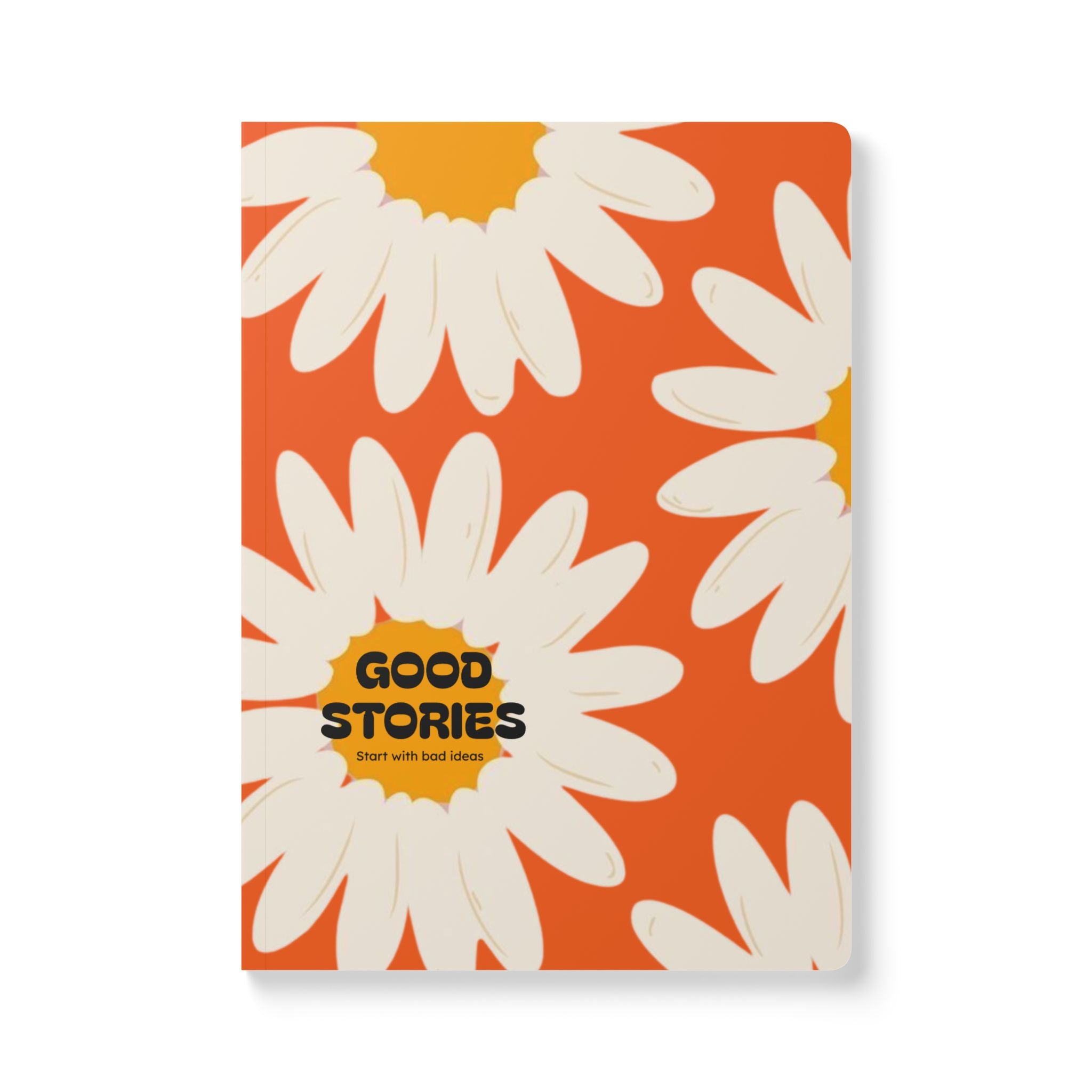 Good Stories Yellow Flower  Print | Lined, Soft Cover Notebook
