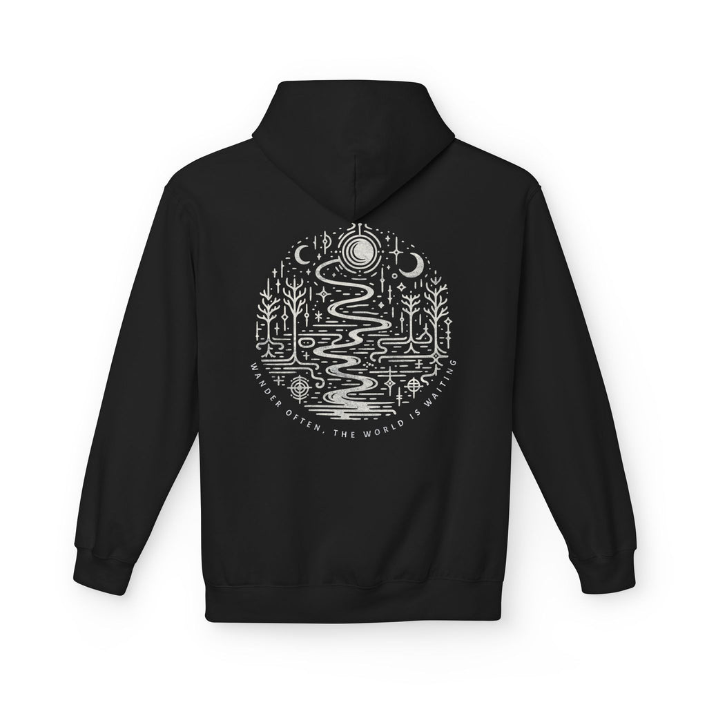 Unisex Fleece Hoodie | "Wander Often" Travel Graphic