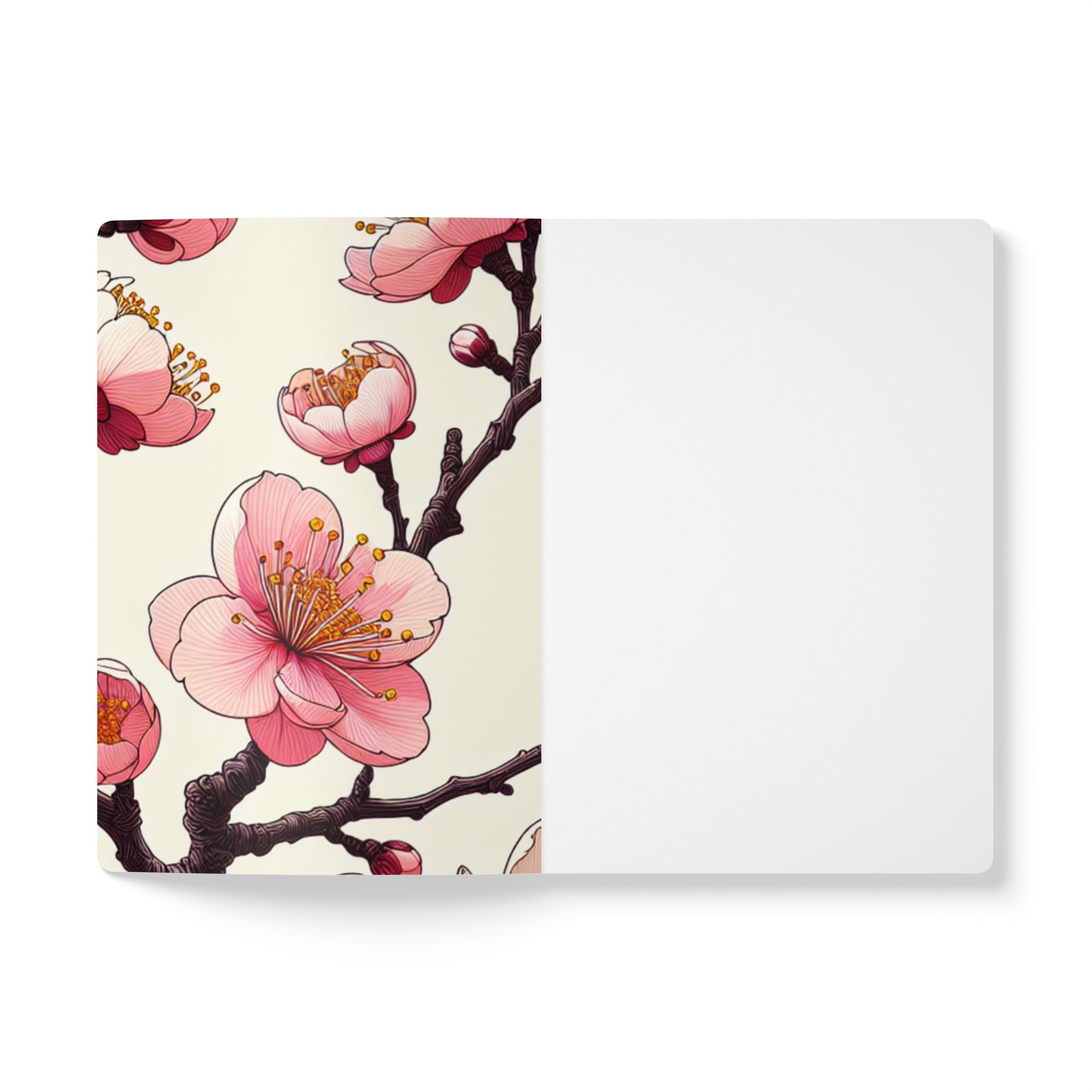 Japanese Cherry Blossom Print | Lined, Soft Cover Notebook