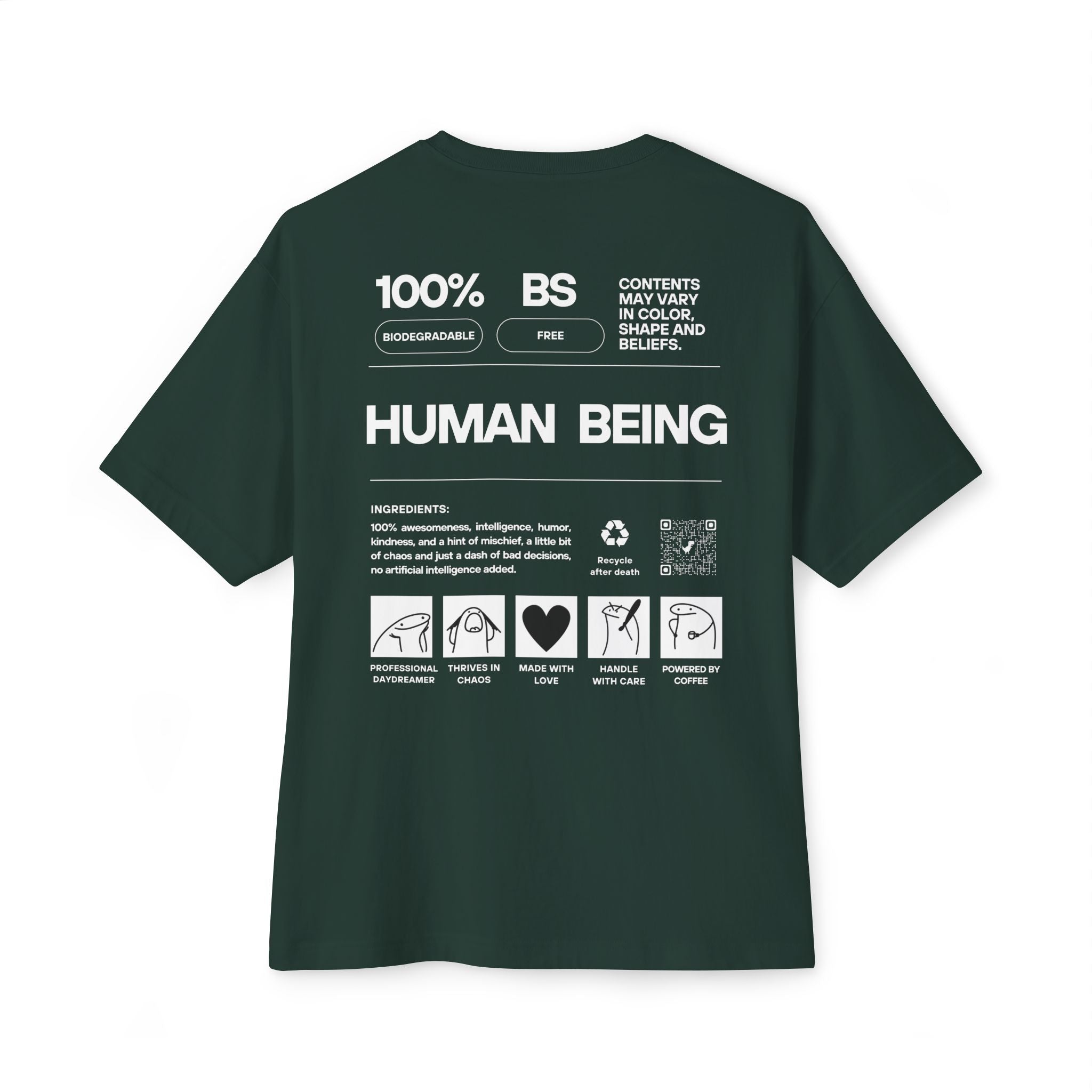 100% Human Being Graphic Tee | Relaxed Fit Cotton Shirt