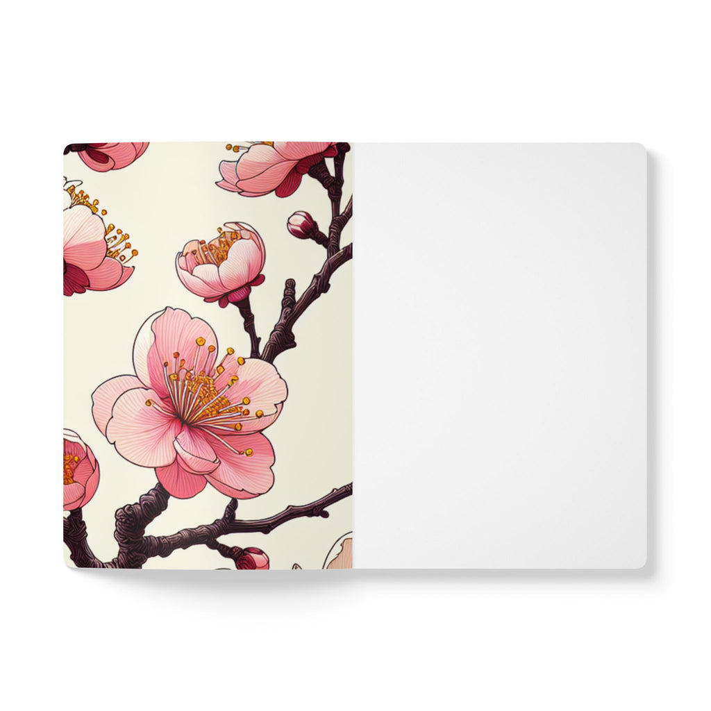 Japanese Cherry Blossom Print | Lined, Soft Cover Notebook