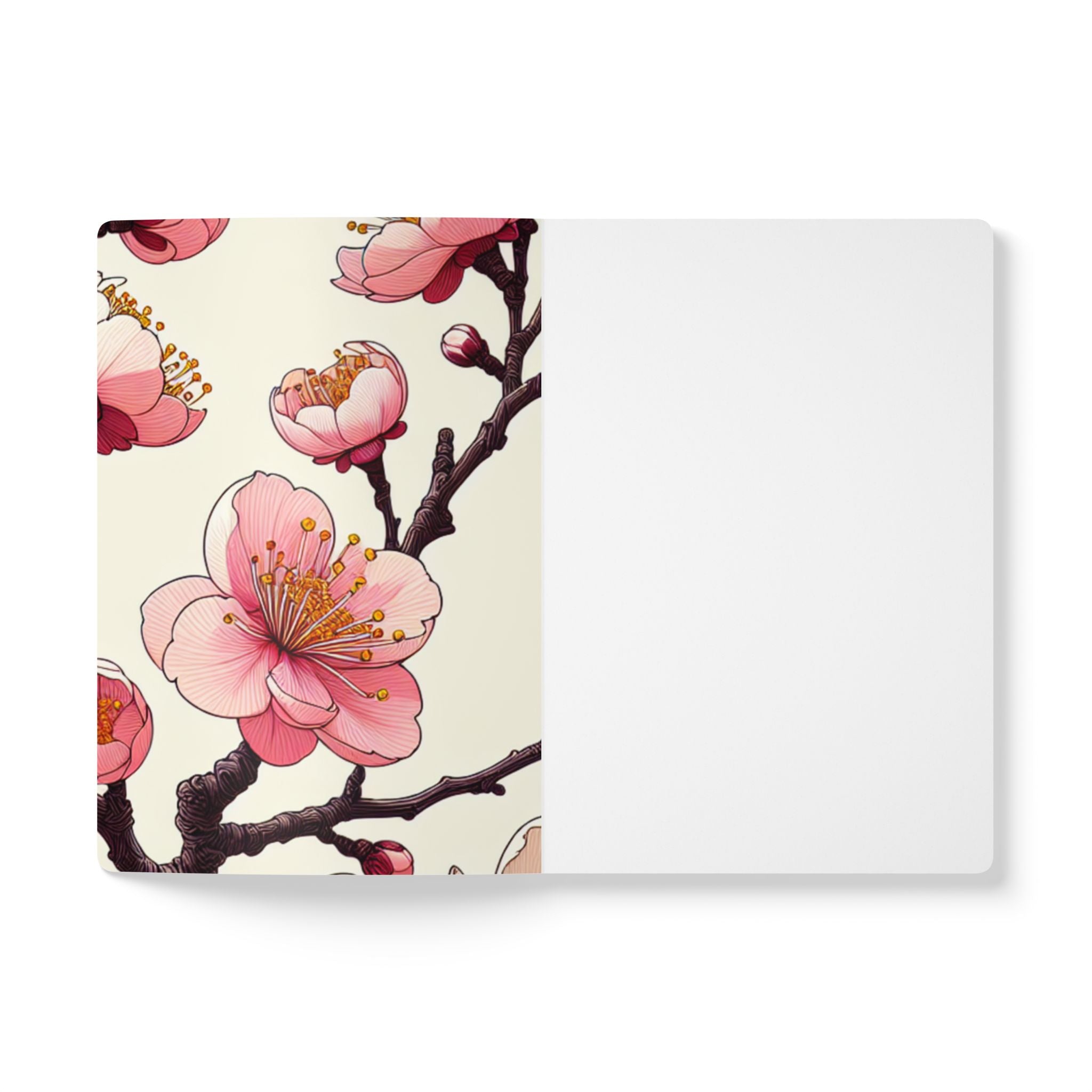 Japanese Cherry Blossom Print | Lined, Soft Cover Notebook