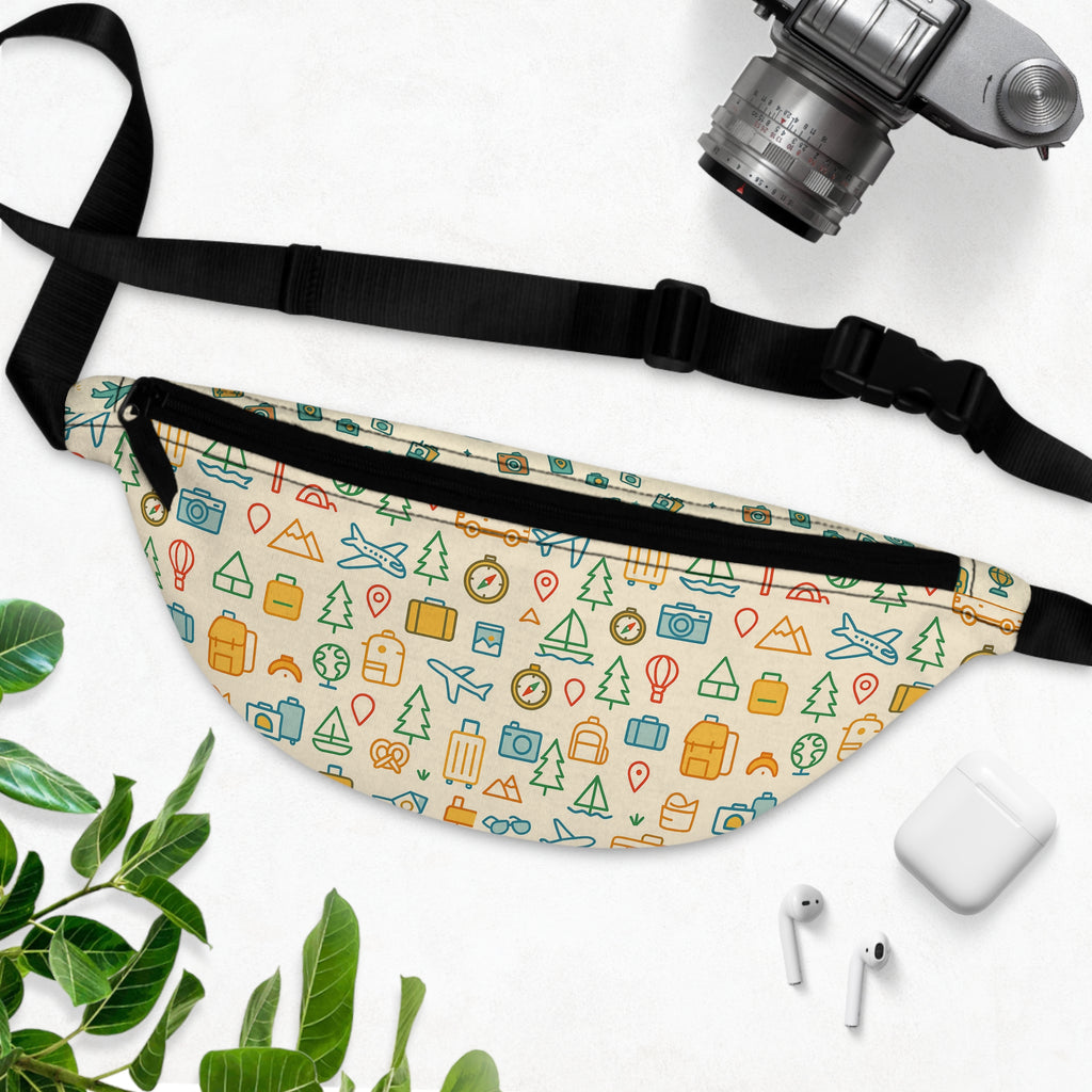 Travel Pattern Belt Bag | Stylish Crossbody Fanny Pack
