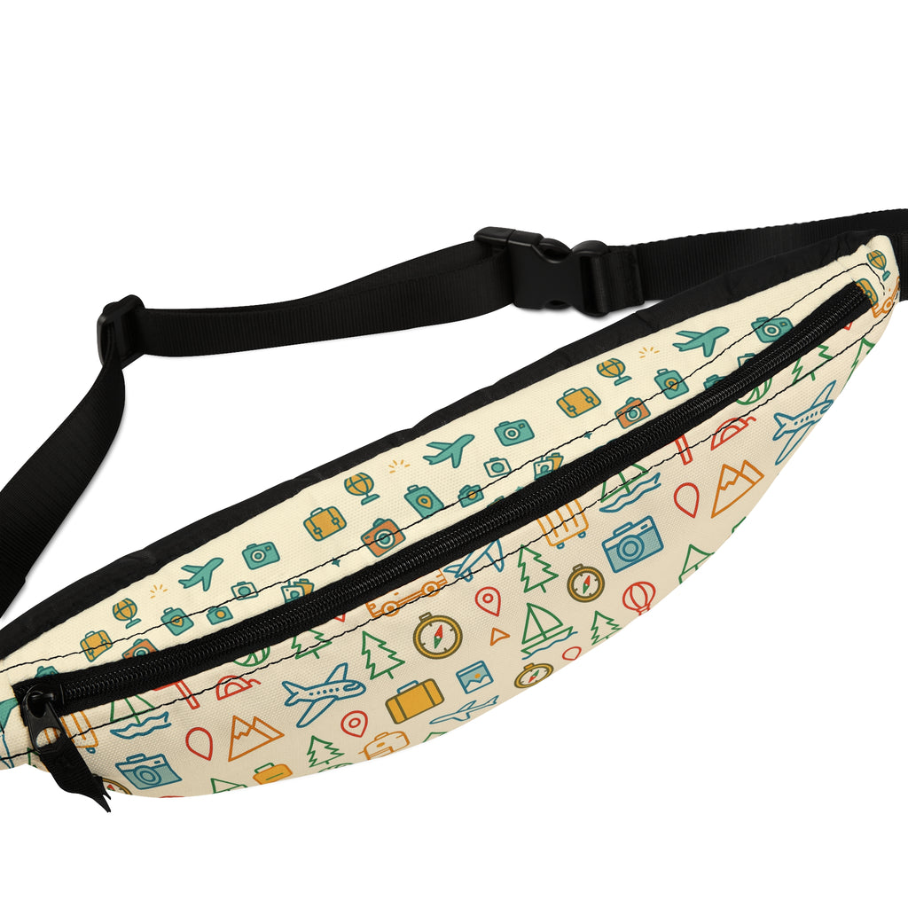 Travel Pattern Belt Bag | Stylish Crossbody Fanny Pack