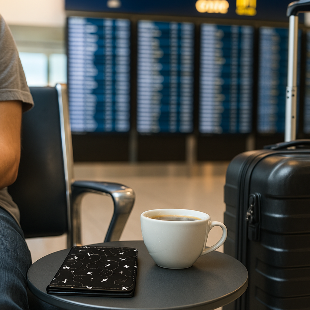 Plane Pattern RFID Blocking Passport Holder  | Faux Leather Travel Cover