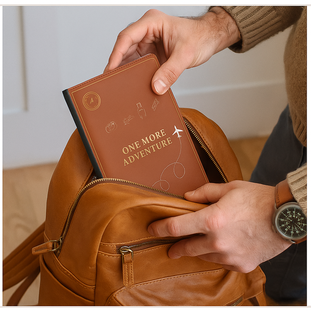 One More Adventure RFID Blocking Passport Holder | Faux Leather Passport Wallet