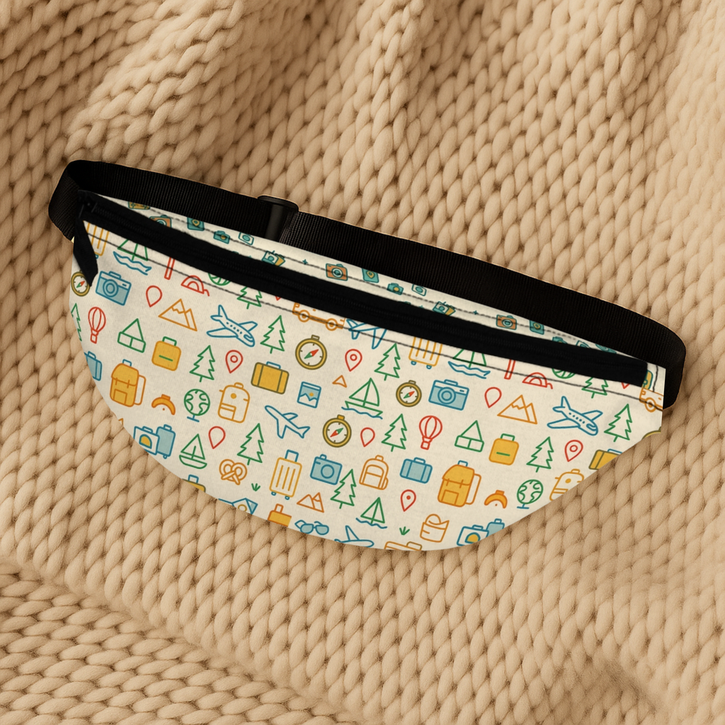 Travel Pattern Belt Bag | Stylish Crossbody Fanny Pack