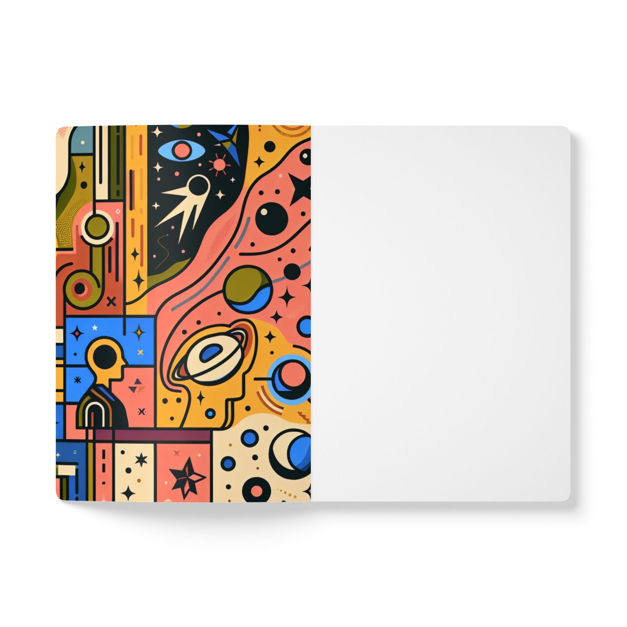 Space Art Pattern Print | Lined, Soft Cover Notebook