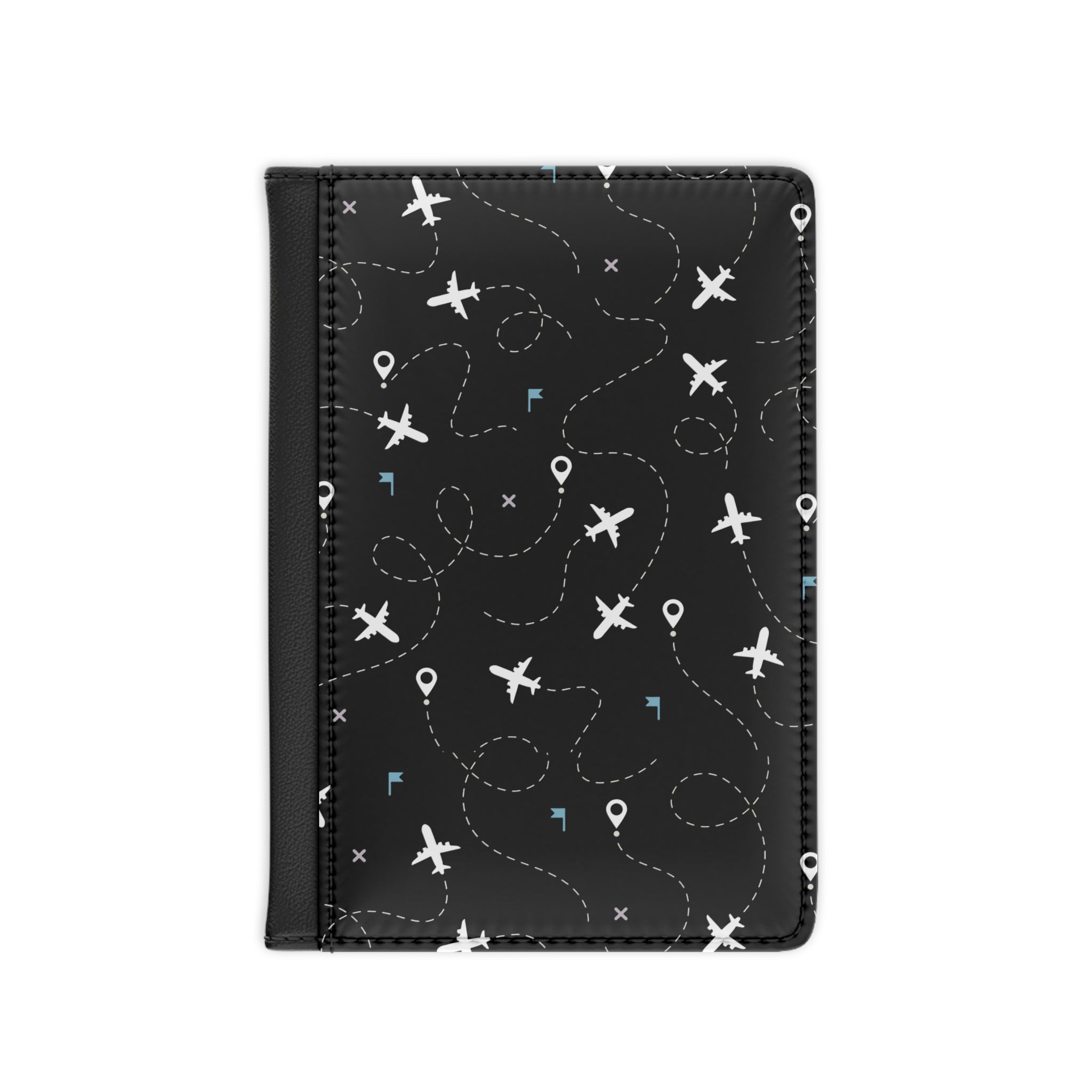 Plane Pattern RFID Blocking Passport Holder  | Faux Leather Travel Cover