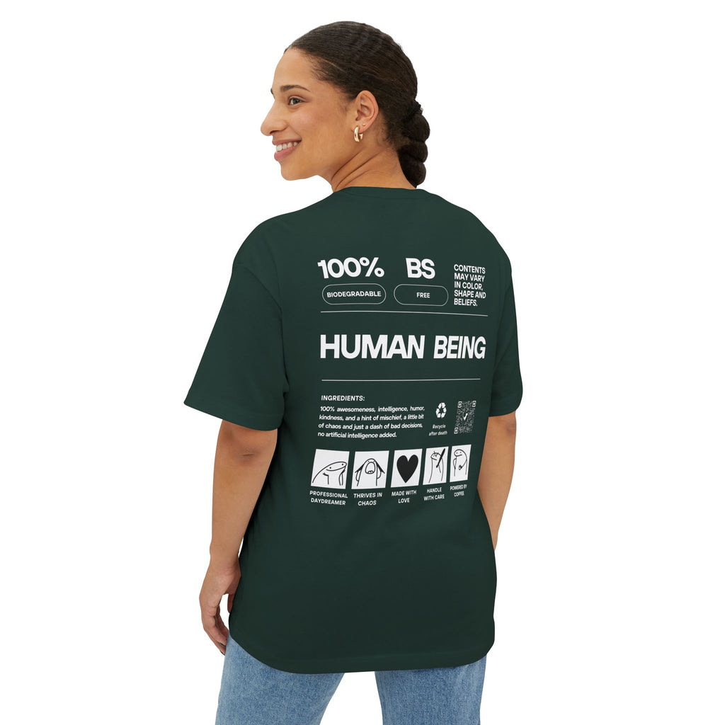 100% Human Being Graphic Tee | Relaxed Fit Cotton Shirt
