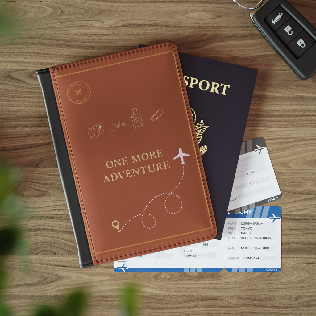 One More Adventure RFID Blocking Passport Holder | Faux Leather Passport Wallet