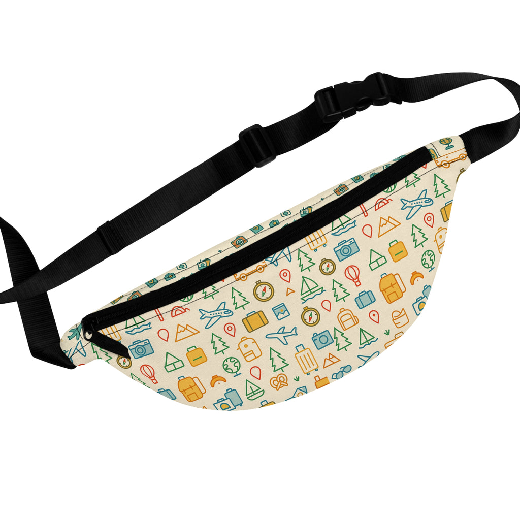 Travel Pattern Belt Bag | Stylish Crossbody Fanny Pack