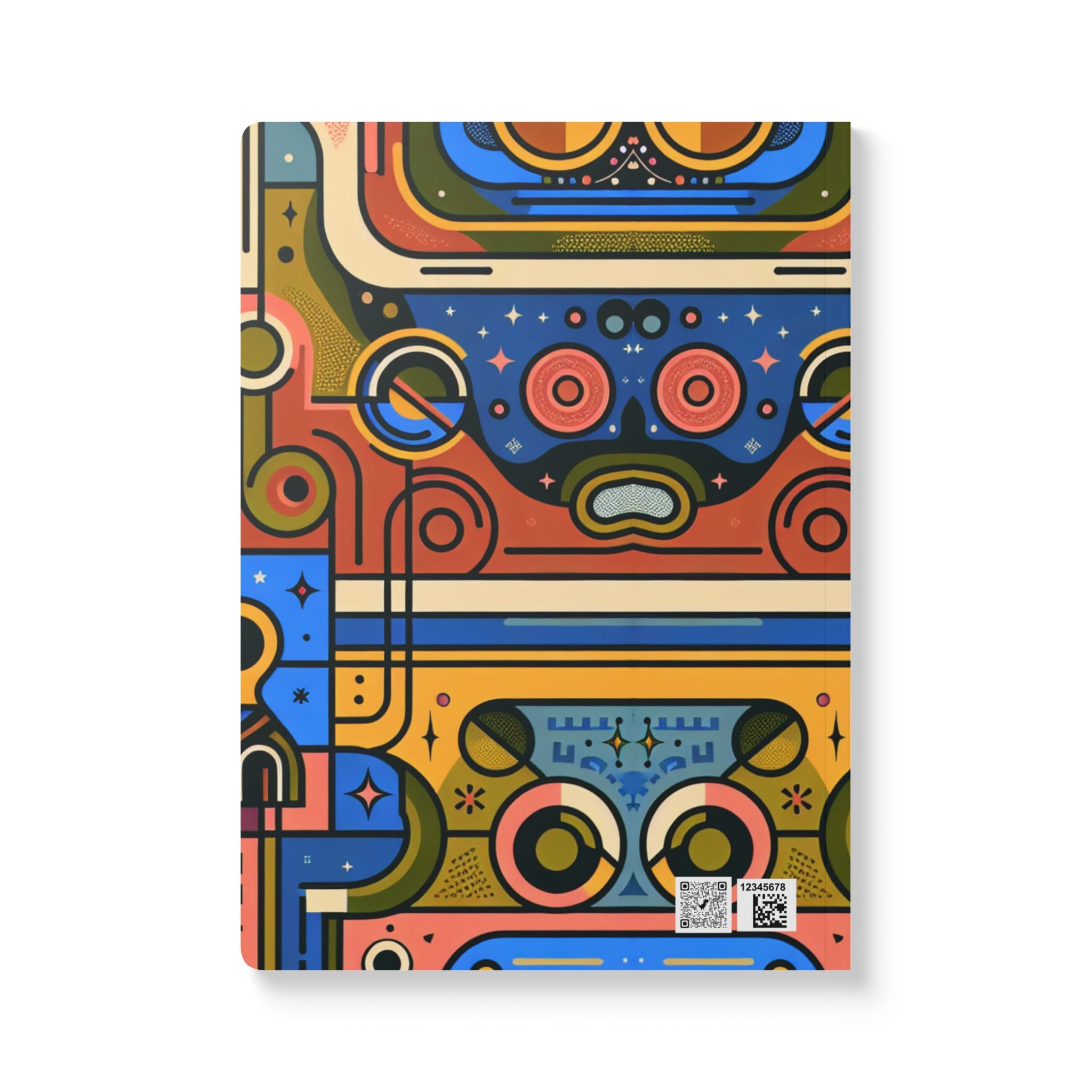 Space Art Pattern Print | Lined, Soft Cover Notebook