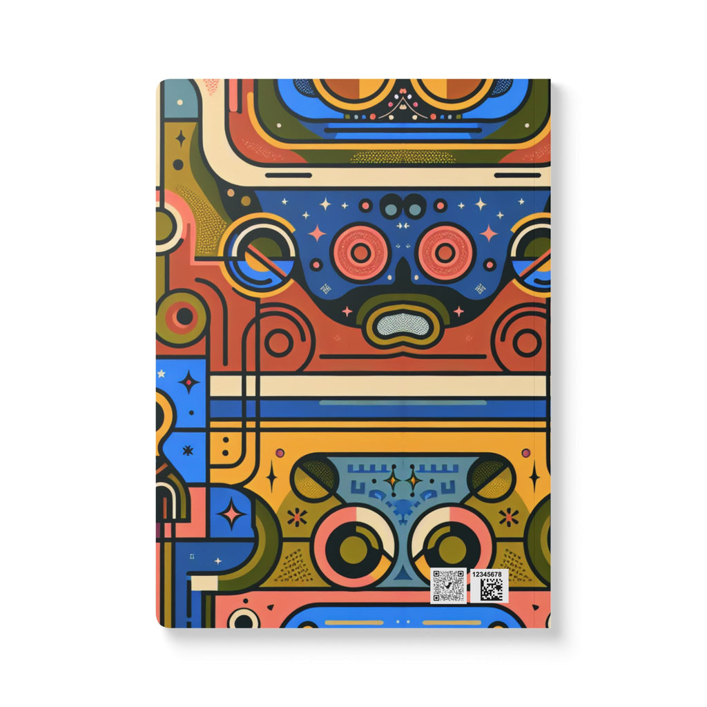 Space Art Pattern Print | Lined, Soft Cover Notebook