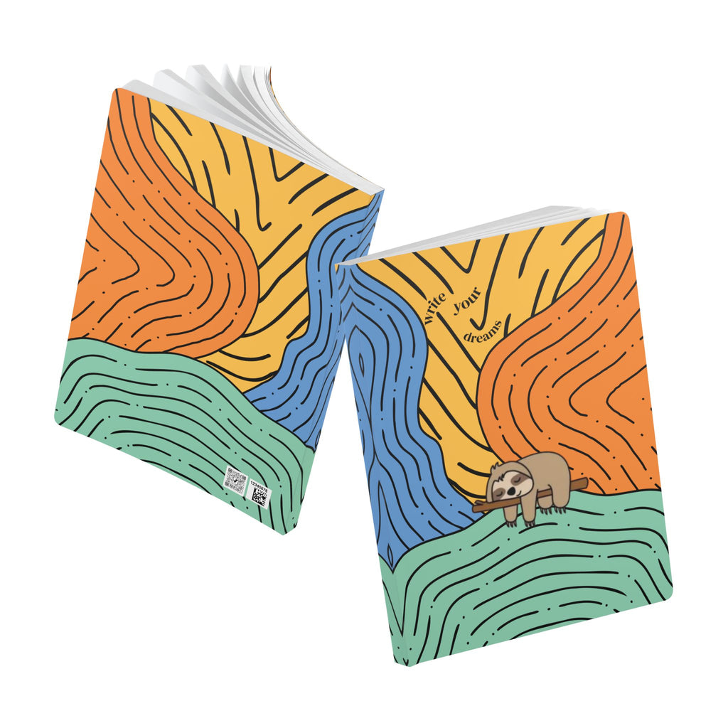 Sloth Dream Journal Print | Lined, Soft Cover Notebook