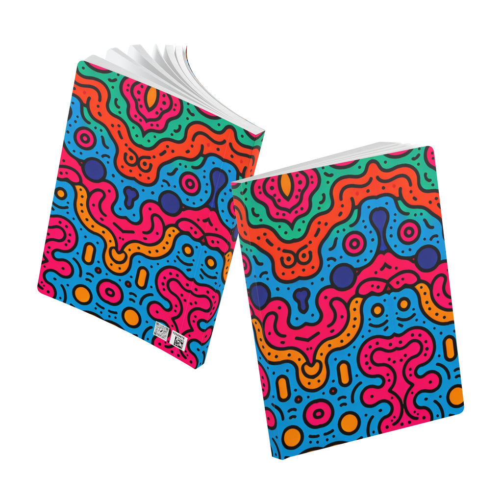 Doodle Print | Lined, Soft Cover Notebook