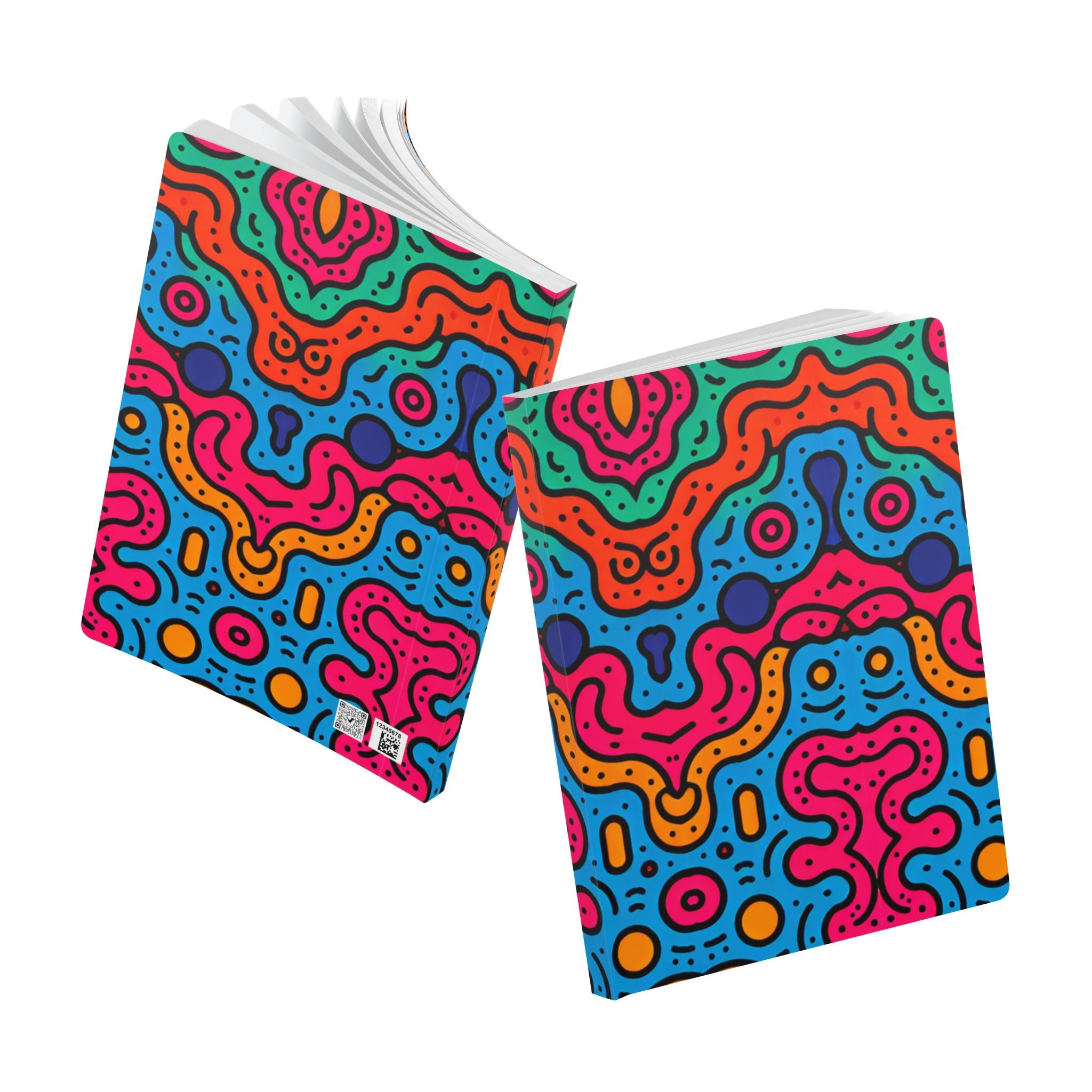 Doodle Print | Lined, Soft Cover Notebook
