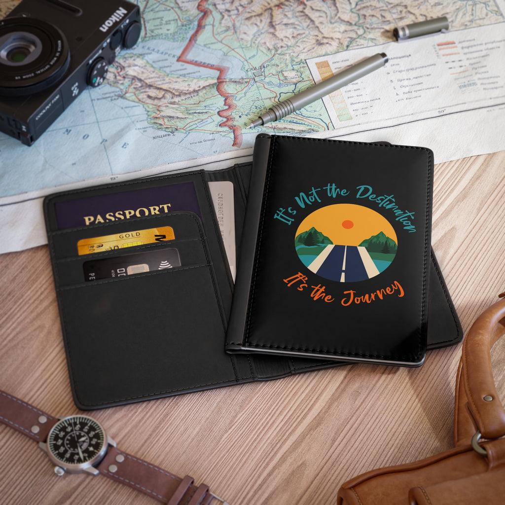 It's The Journey" RFID Blocking Passport Holder | Faux Leather Passport Cover
