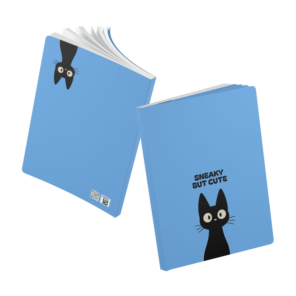Cat Sneaky Print | Lined, Soft Cover Notebook,