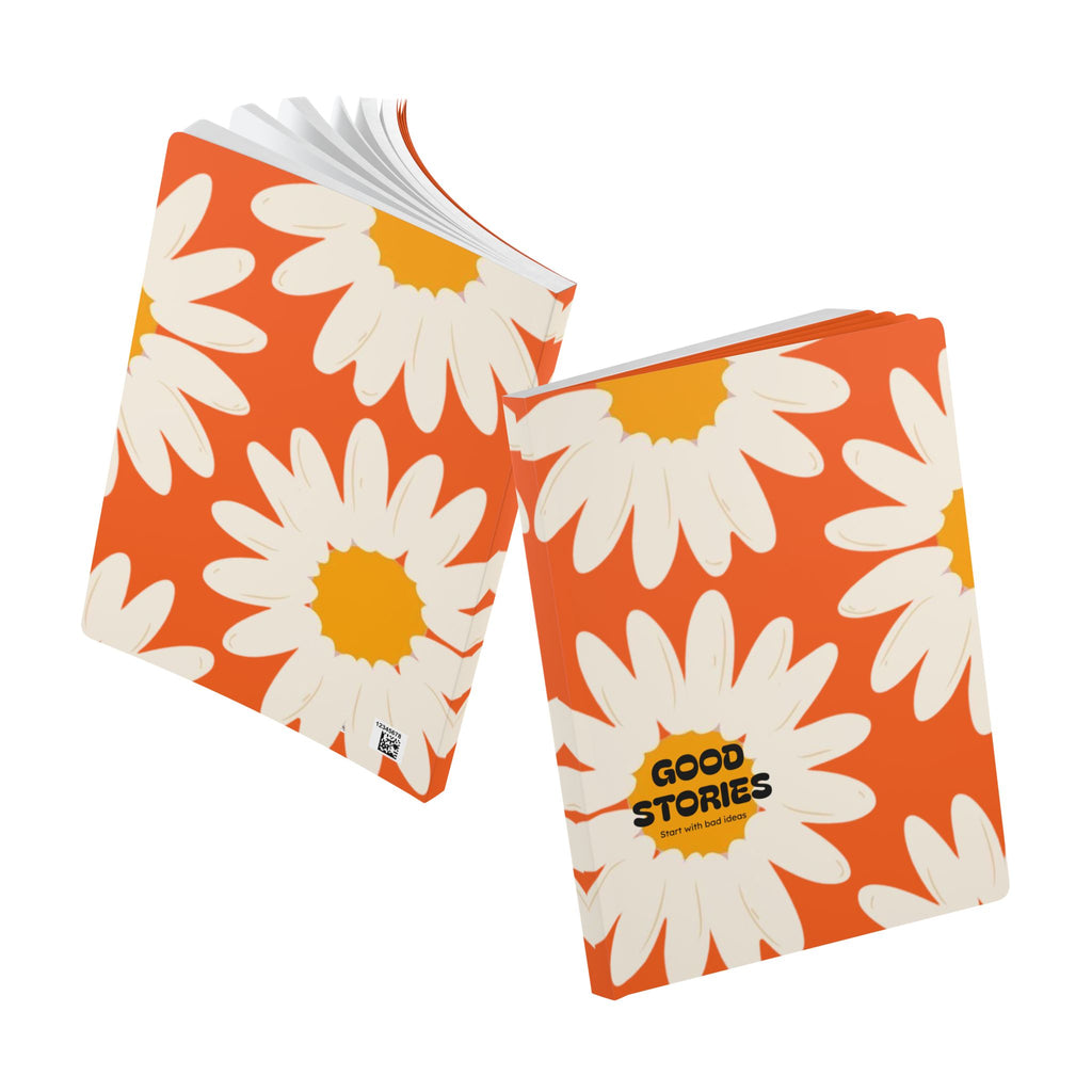 Good Stories Yellow Flower  Print | Lined, Soft Cover Notebook
