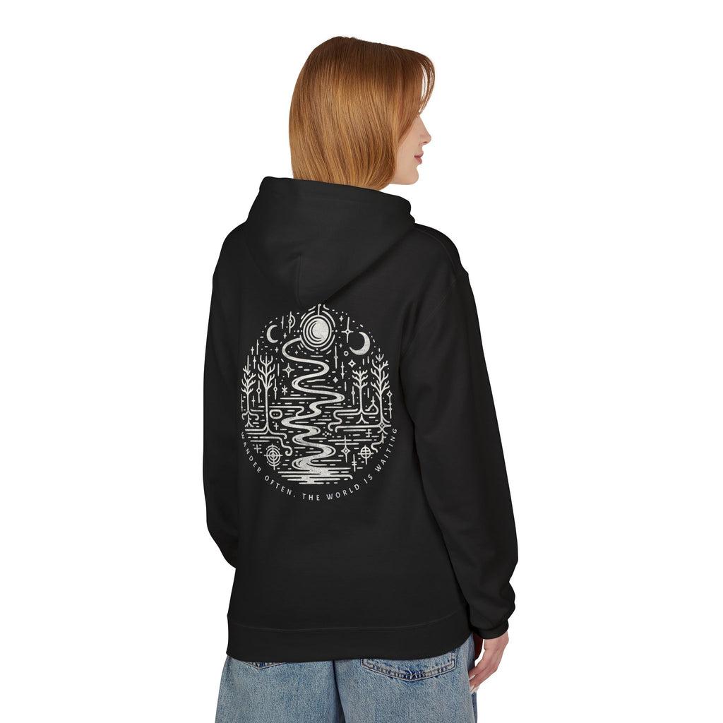 Unisex Fleece Hoodie | "Wander Often" Travel Graphic