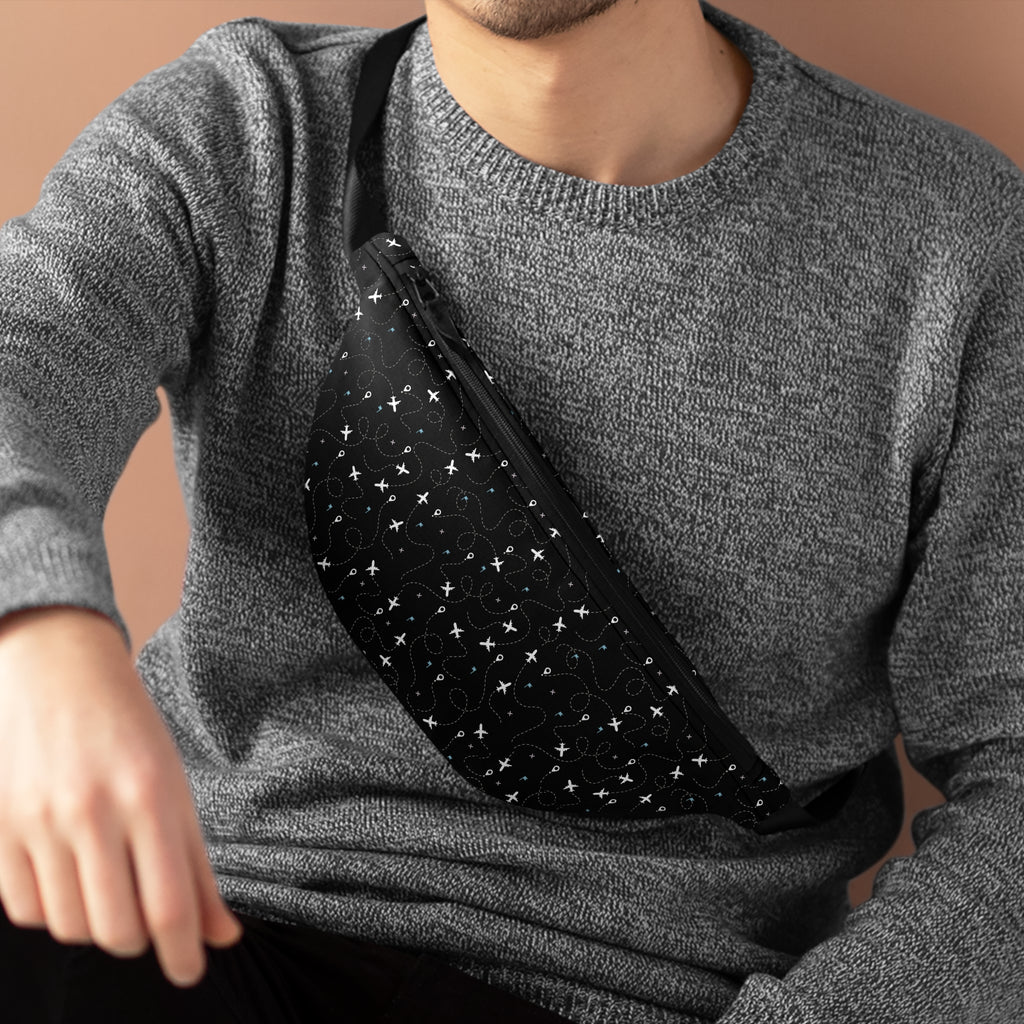 Plane Pattern Belt Bag | Stylish Crossbody Travel Waist Pack