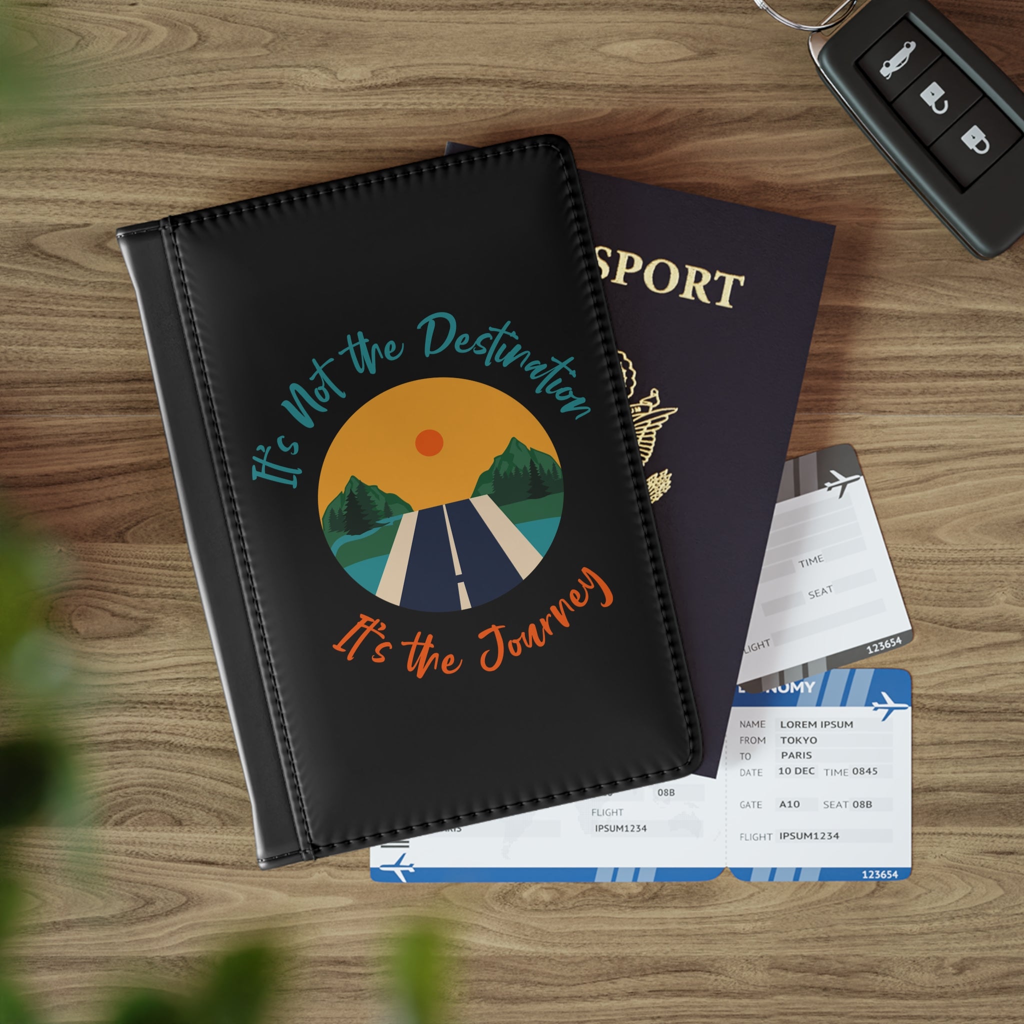 It's The Journey" RFID Blocking Passport Holder | Faux Leather Passport Cover