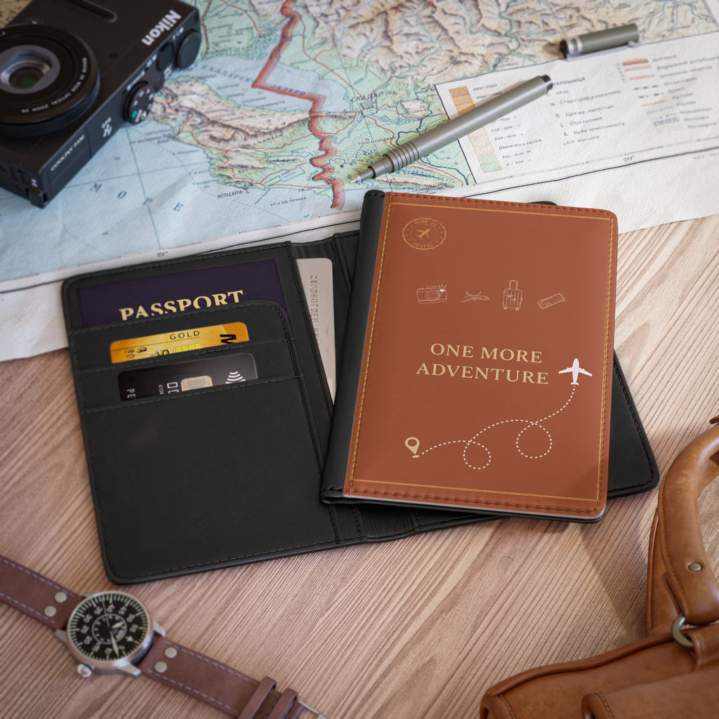 One More Adventure RFID Blocking Passport Holder | Faux Leather Passport Wallet