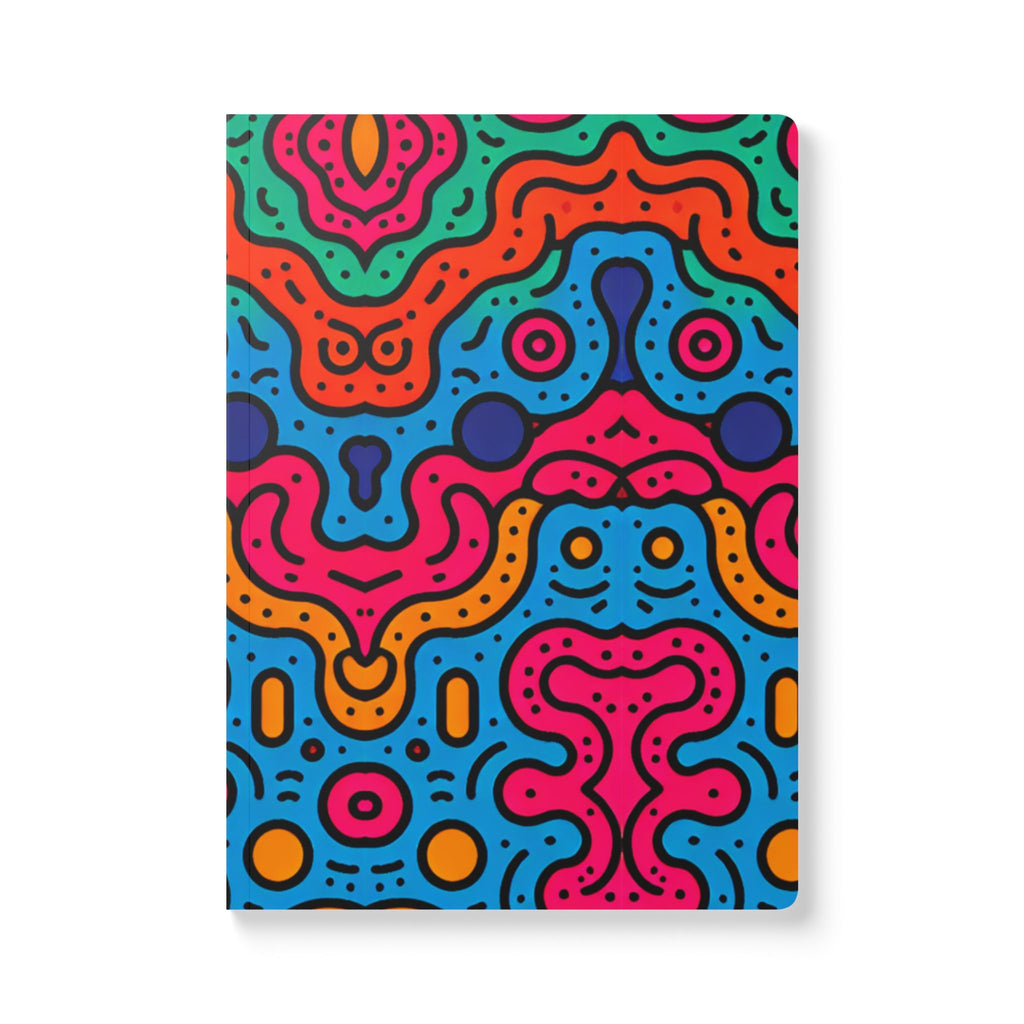 Doodle Print | Lined, Soft Cover Notebook