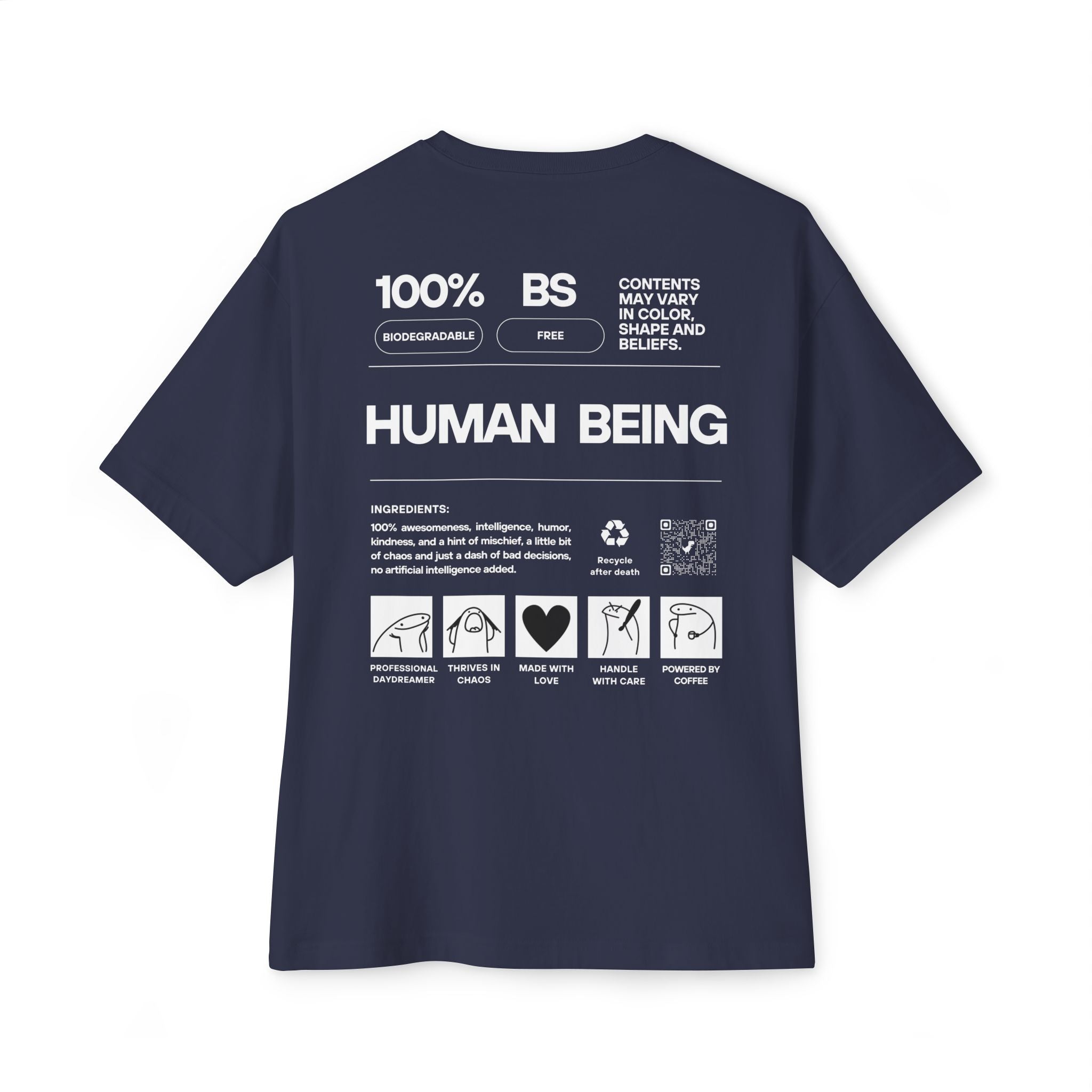 100% Human Being Graphic Tee | Relaxed Fit Cotton Shirt