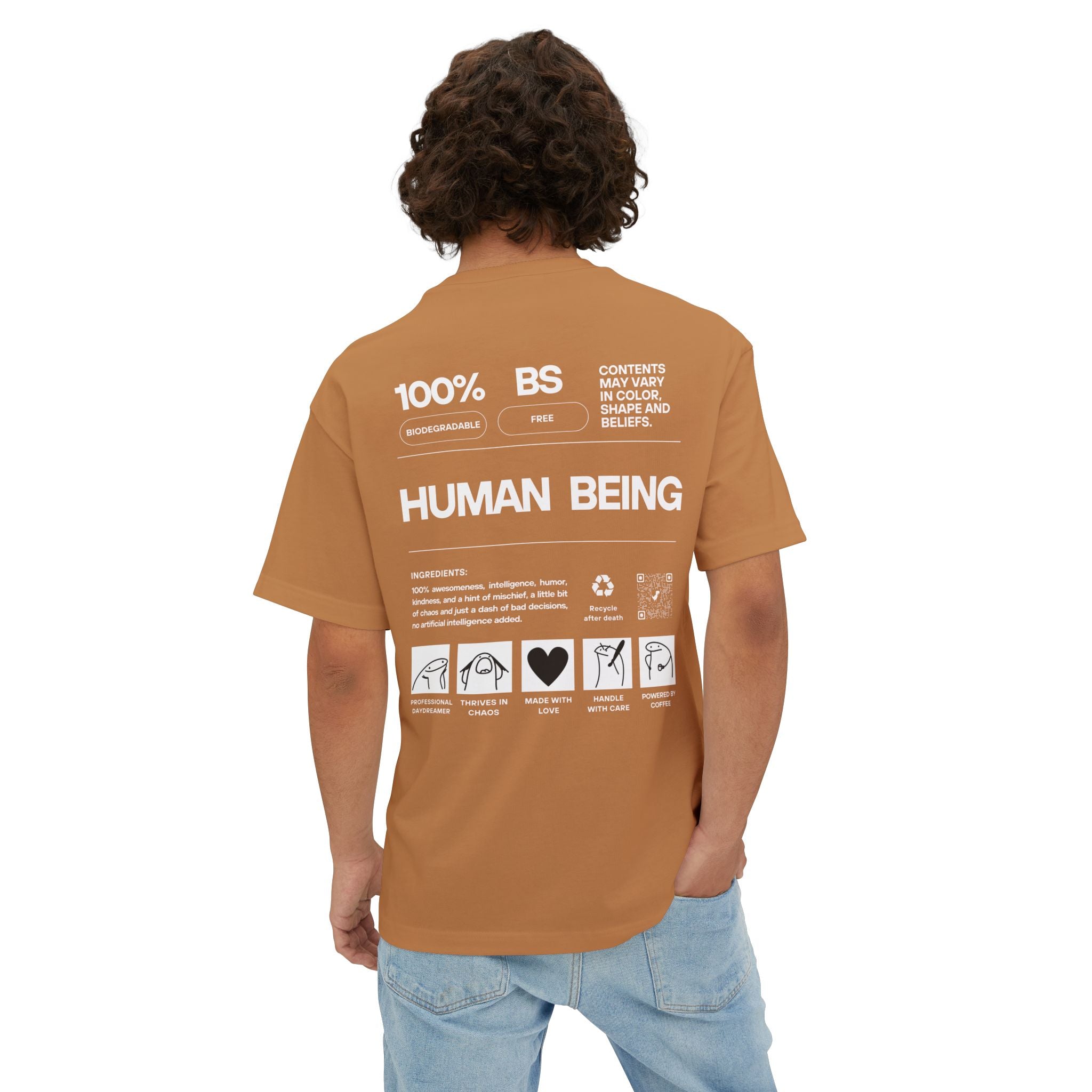 100% Human Being Graphic Tee | Relaxed Fit Cotton Shirt